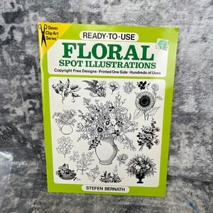Vtg  Dover Stefen Bernath Ready-To-Use Floral Spot Illustrations 1989 Art Book